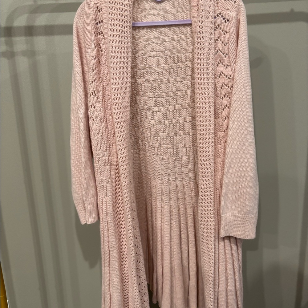 SHEIN Soft Pink Open-Front Cardigan